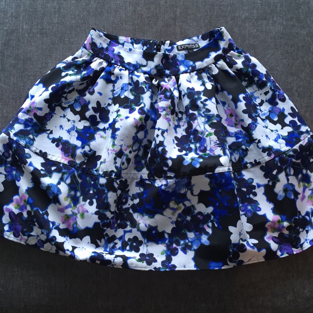 High-Waisted Floral Express Skater Skirt